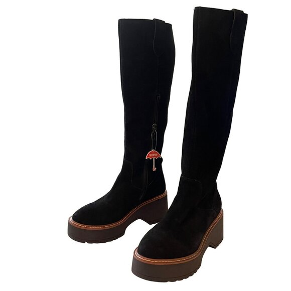 Blondo $230 Waterproof Black Suede Grega Knee High Boot Sz 7 M NEW - Picture 3 of 9